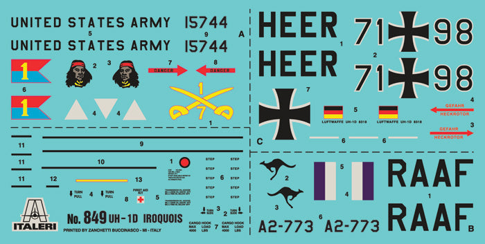 Italeri 1/48 UH - 1D Iroquois with RNZAF Decals Plastic Model Kit Italeri