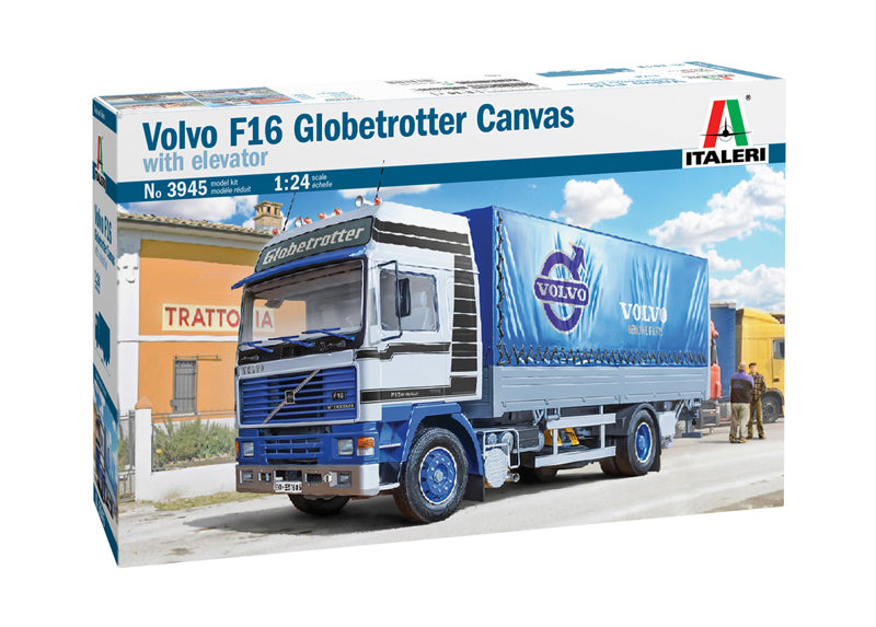 Italeri 1/24 VOLVO F16 Globetrotter Canvas Truck with elevator (taillift) Plastic Model Kit Italeri