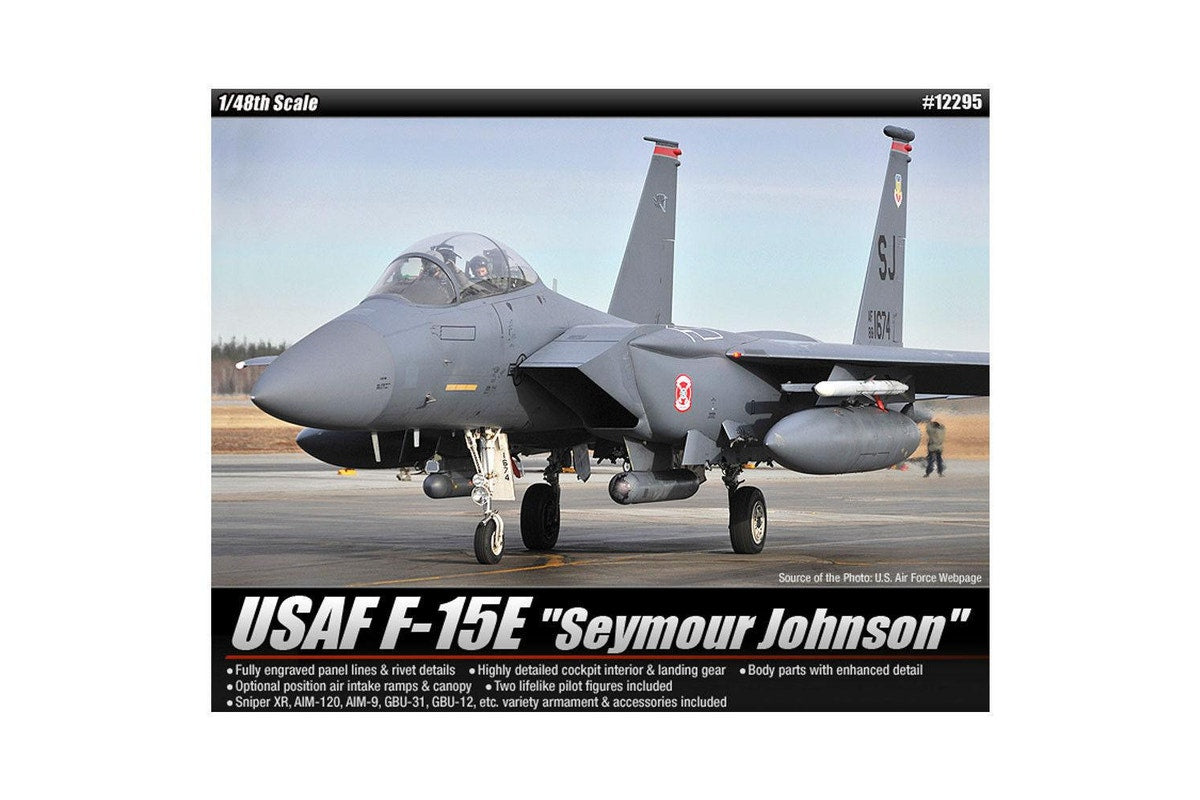 Academy 1/48 F-15E Strike Eagle "seymour Johnson" Plastic Model Kit Academy