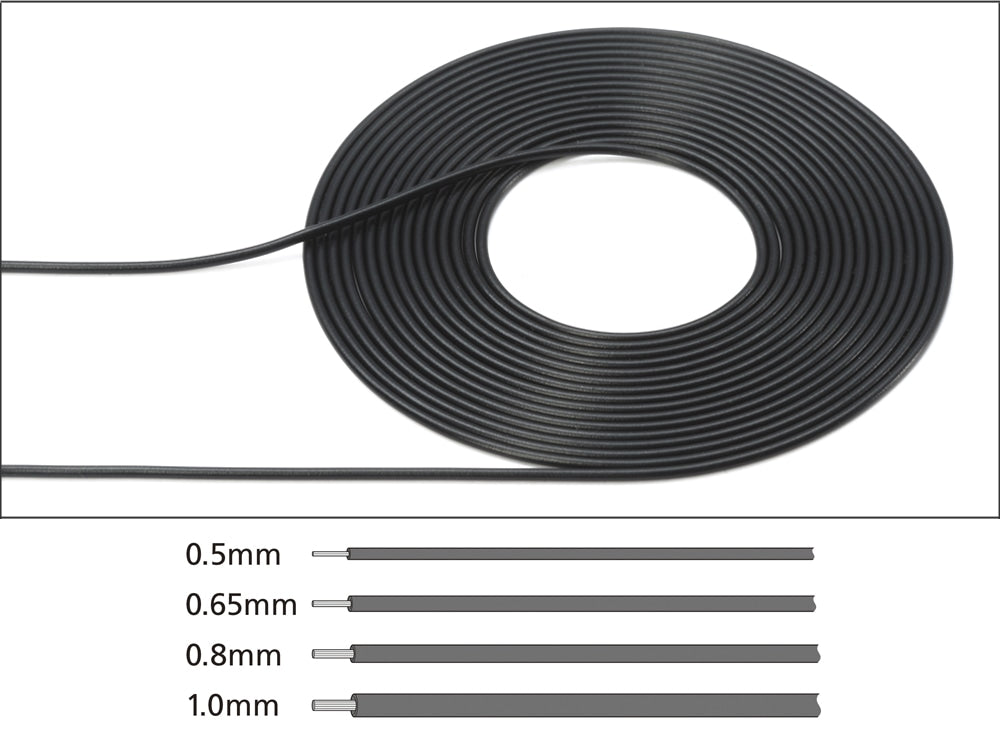 Tamiya #12675 Detail-Up Cable (Outer Dia 0.5MM/Black)