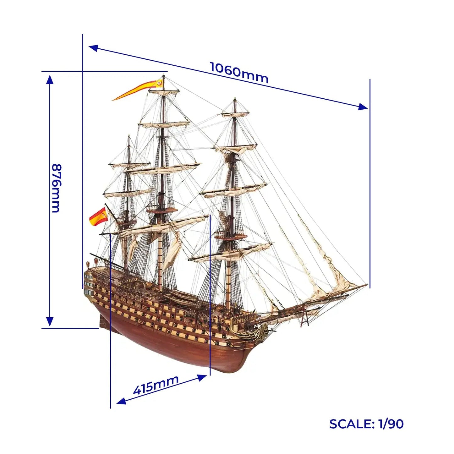 OcCre 1/90 Santísima Trinidad Wooden Model Ship Kit Occre