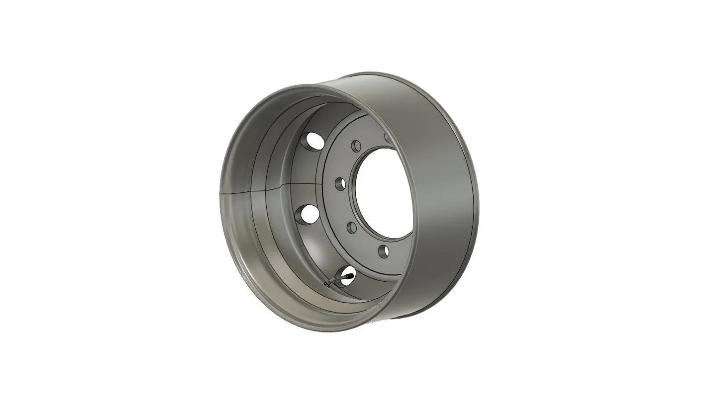 1:24 19.5" Wheel rim Tyre and disc brake Hub 1 x axle set 3D Print File Download Franklin Hobbies Resin Parts