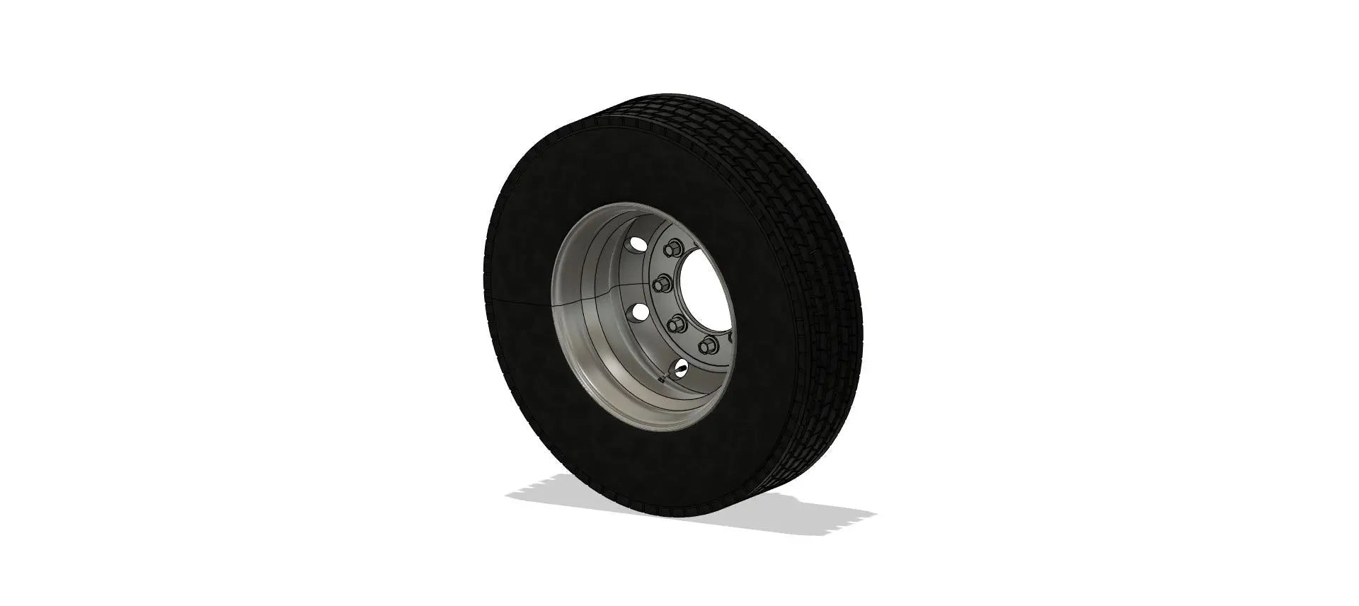 1:24 19.5" Wheel rim Tyre and disc brake Hub 1 x axle set 3D Print File Download Franklin Hobbies Resin Parts