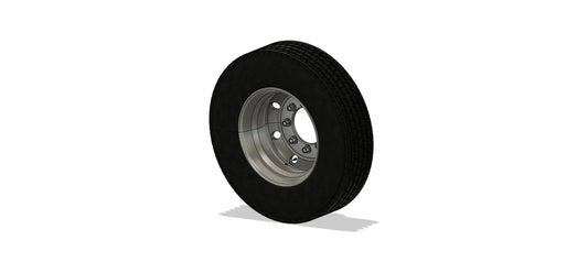 1:24 19.5" Wheel rim Tyre and disc brake Hub 1 x axle set 3D Print File Download Franklin Hobbies Resin Parts