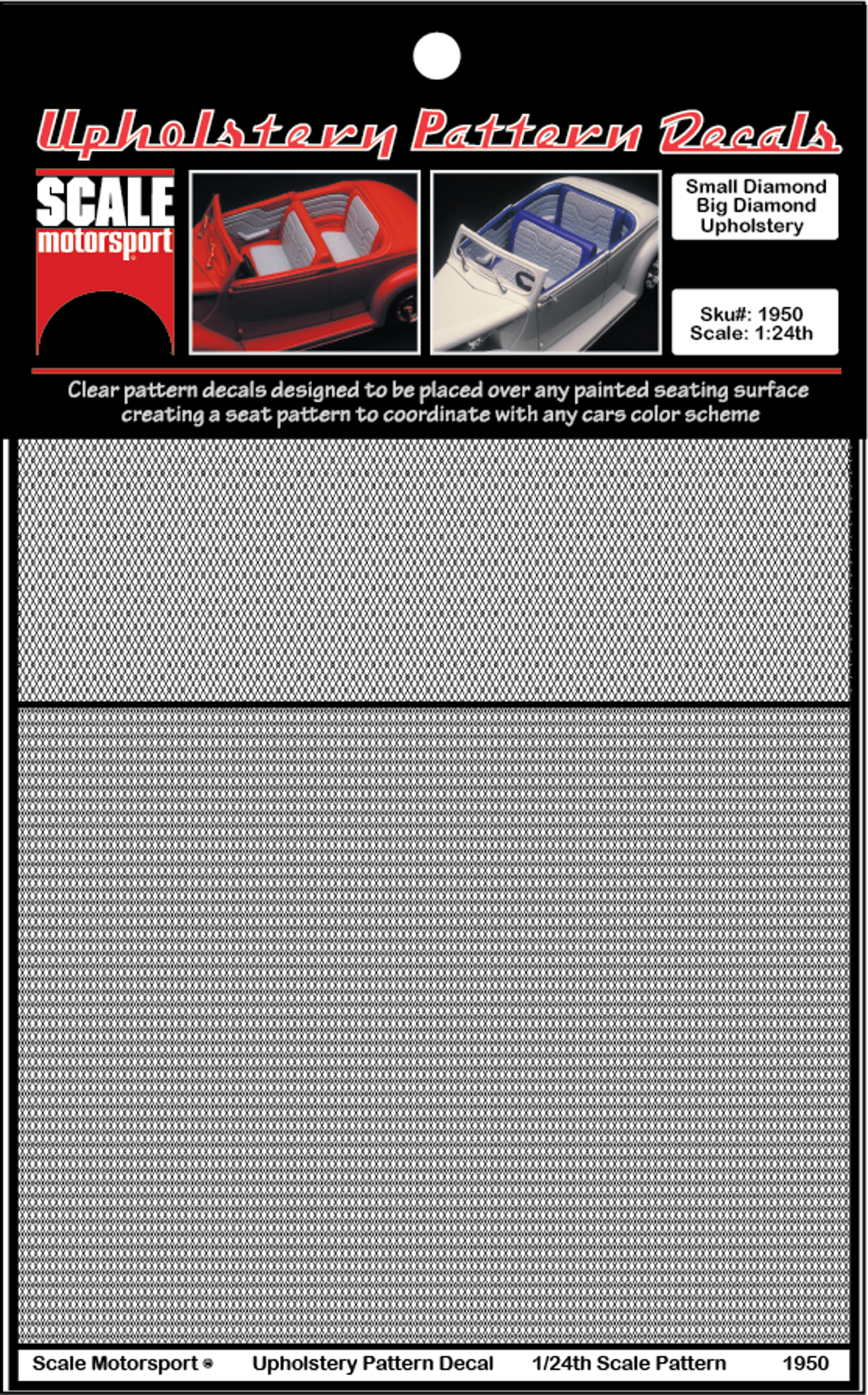 Scale Motorsport 1/24 Diamond Upholstery Decal Scale Motorsport