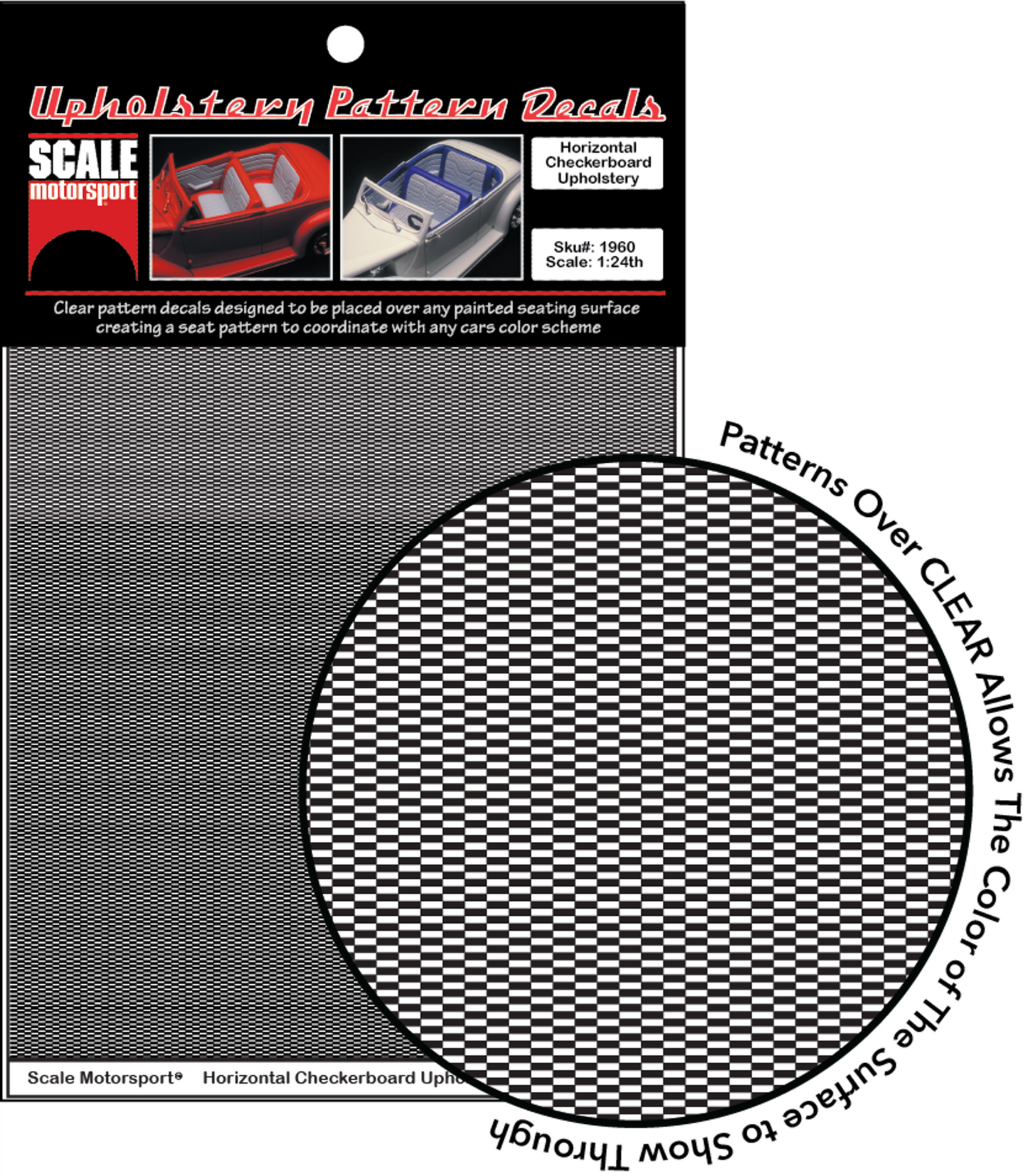 Scale Motorsport 1/24 Checkerboard Upholstery Decal Scale Motorsport