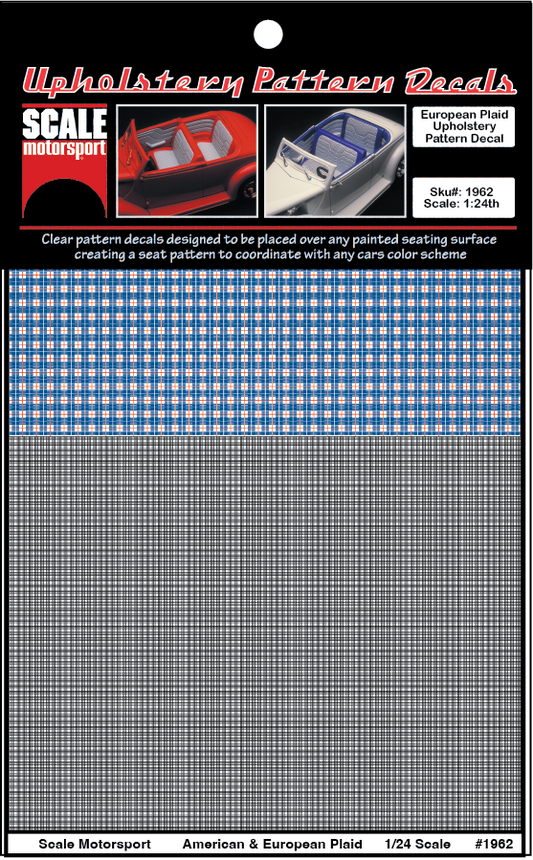 Scale Motorsport 1/24 American & Euro Plaid Upholstery Decal Scale Motorsport