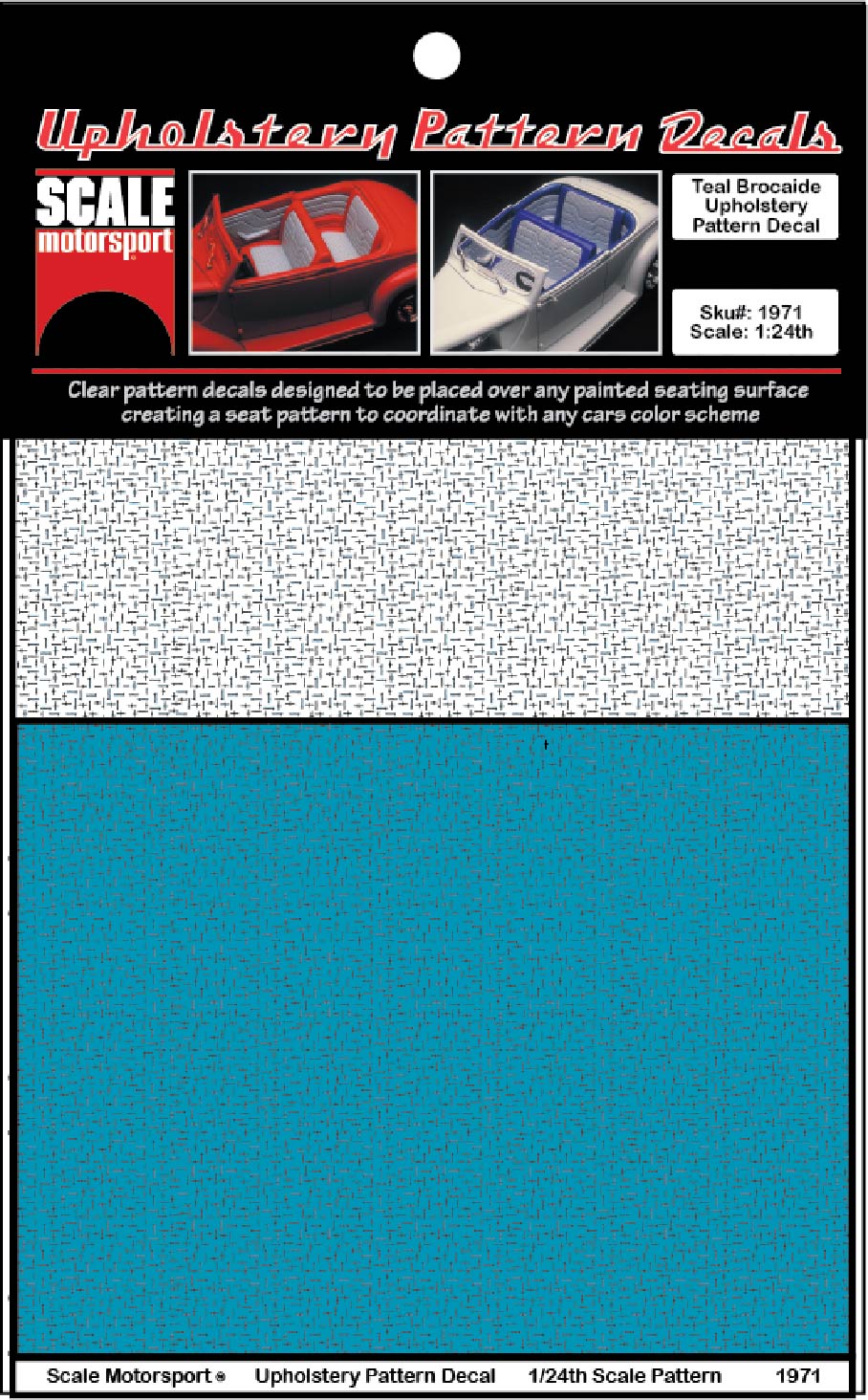Scale Motorsport 1/24 Teal Brocade Upholstery Decal Scale Motorsport