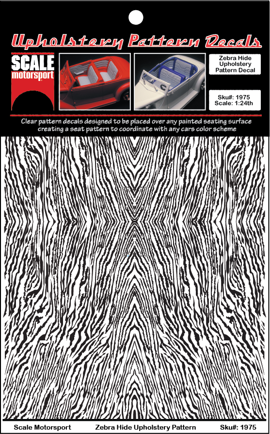Scale Motorsport 1/24 Zebra Hide Upholstery Decal Scale Motorsport