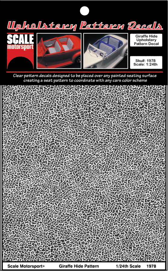 Scale Motorsport 1/24 Giraffe Hide Upholstery Decal Scale Motorsport