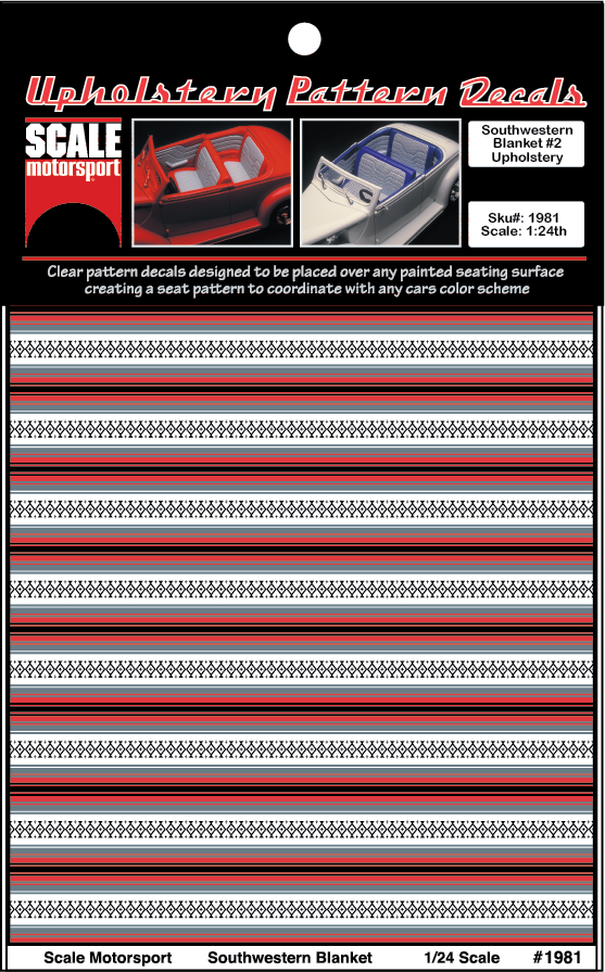 Scale Motorsport 1/24 Southwest Blanket #2 Upholstery Decal Scale Motorsport