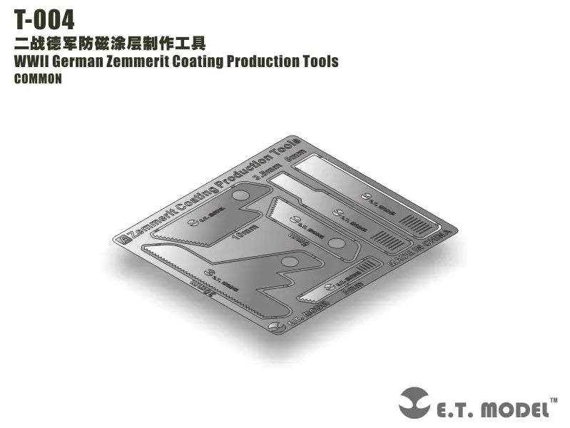 E.T. Model WWII German Zemmerit Coating Production Tools E.T. Model