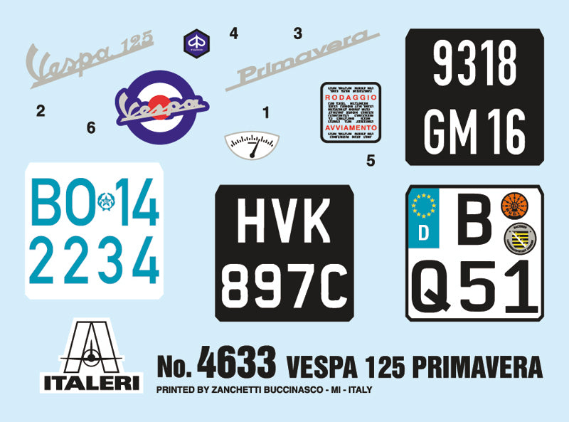 Italeri 1/9 Vespa 125 Primavera