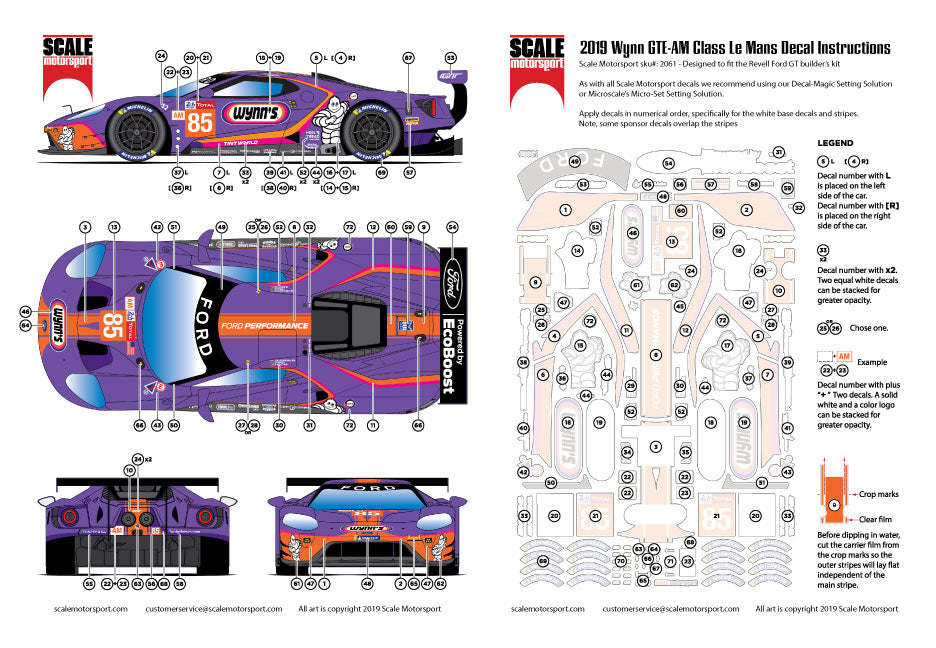 Scale Motorsport 1/24 Wynn's/Keating Ford GT 2019 Le Mans Decal Set Scale Motorsport