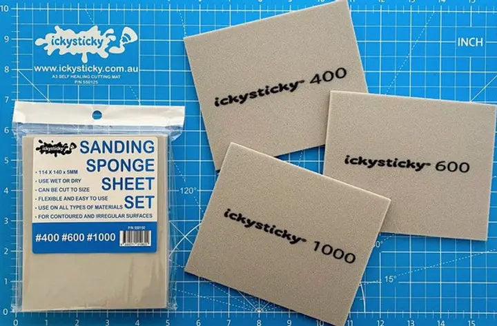 Ickysticky Sanding Sponge Sheet Set #400, #600, #1000 IckySticky