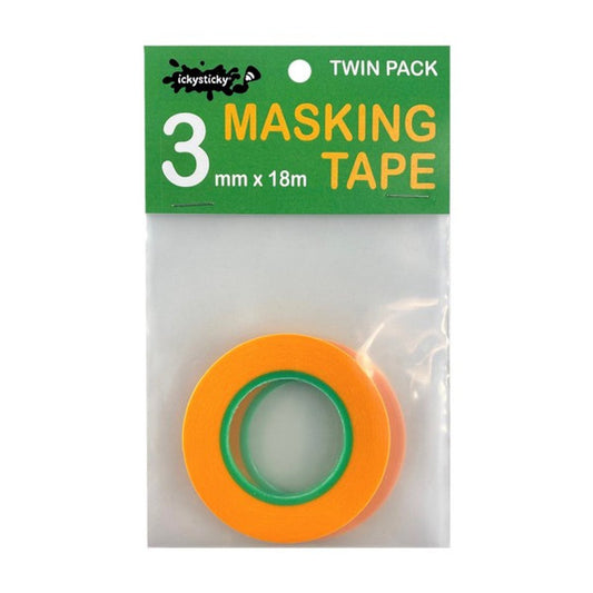 Ickysticky Masking Tape 3mm x 18m Twin Pack
