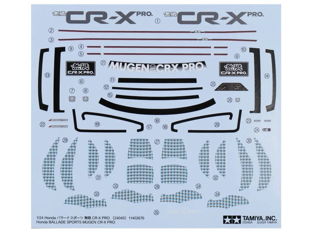 Tamiya 1:24 Honda Ballade Sports Mugen CR-X Pro Tamiya