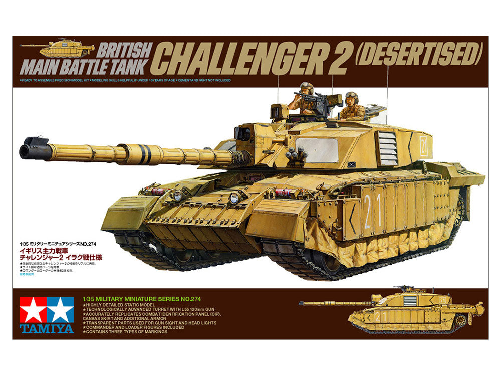 Tamiya 1:35 British Main Battle Tank Challenger 2 (Desertised) Plastic Model Kit Tamiya
