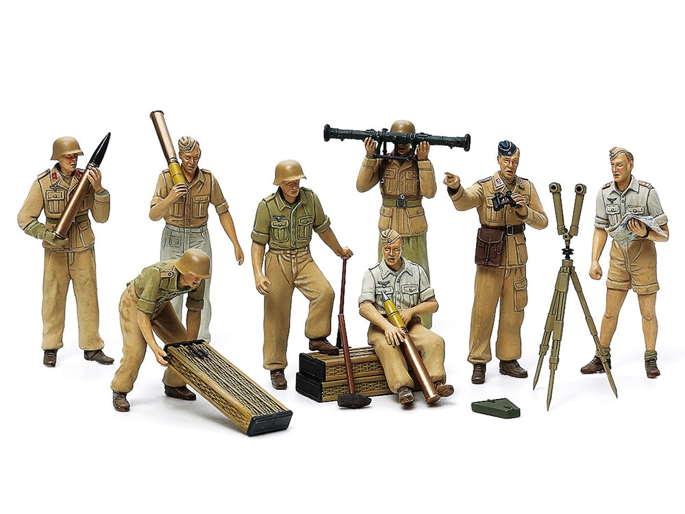 Tamiya 1:35 German Africa Corps Luftwaffe Artillery Crew Set Plastic Model Kit Tamiya