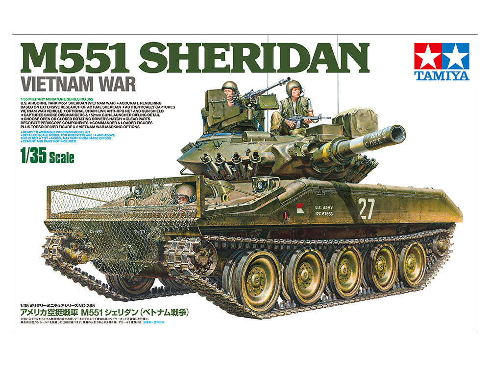 Tamiya 1:35 U.S. Airborne Tank M551 Sheridan (Vietnam War) Plastic Model Kit Tamiya