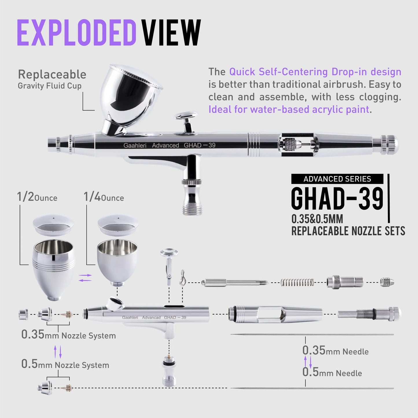 Gaahleri GHAD-39 Advanced Series Airbrush Gaahleri