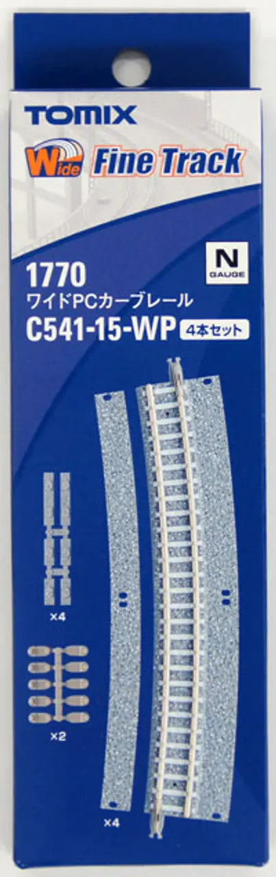 Tomix 1770 Wide PC 541mm Radius 15 Curve Track C541-15-WP(F) (4 pieces) (N scale) Tomix