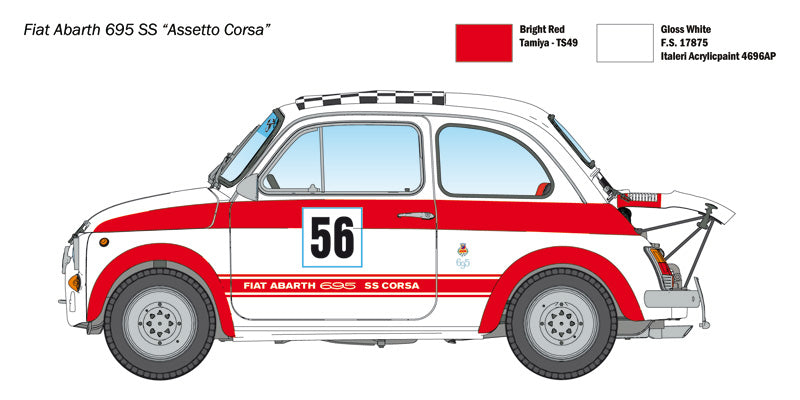 Italeri 1/12 FIAT Abarth 695SS/Assetto Corsa Plastic Model Kit Italeri