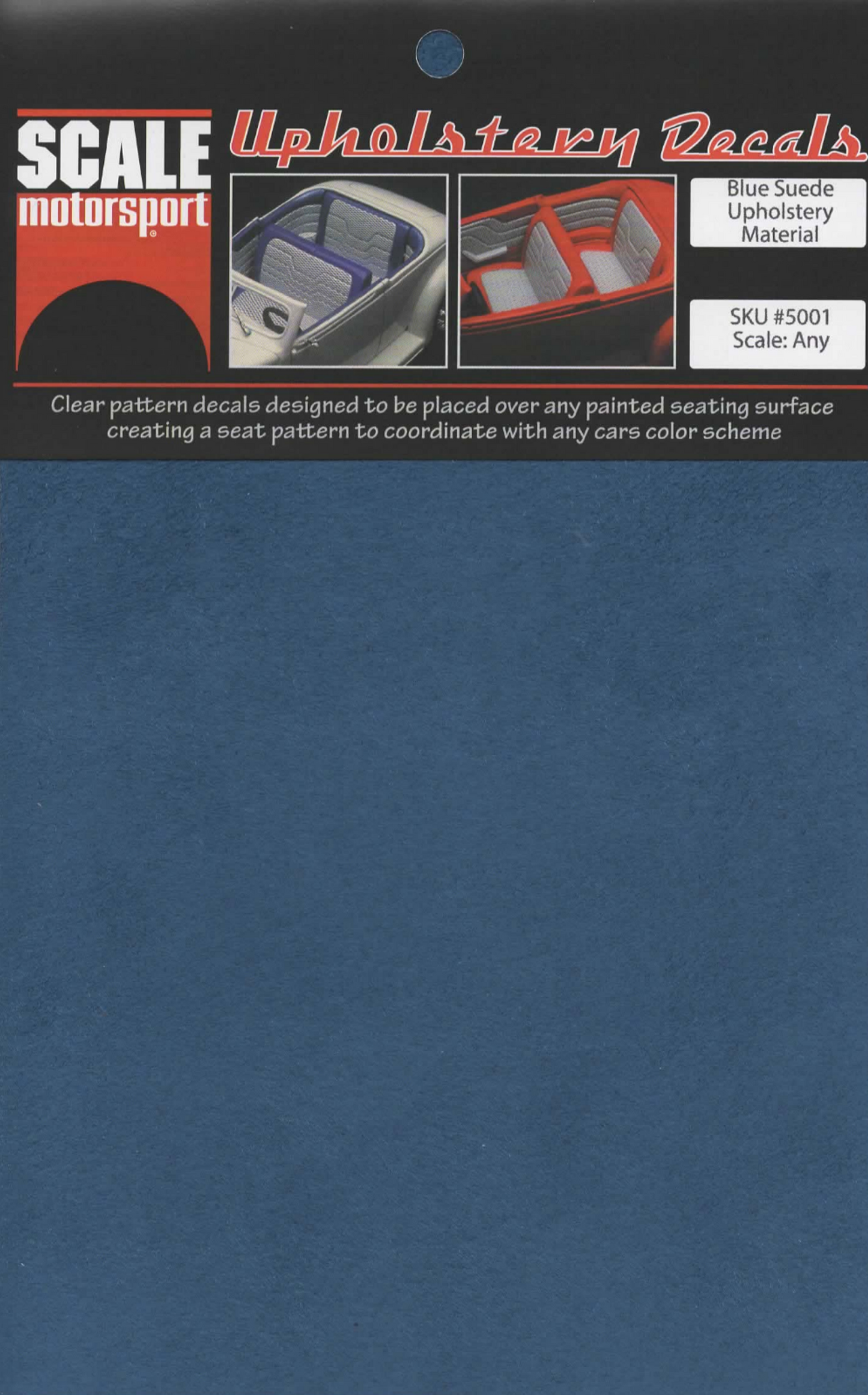 Scale Motorsport Blue Suede Upholstery Material Decal Scale Motorsport