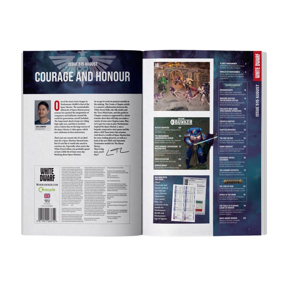 Warhammer 40K White Dwarf Magazine #515 August 2025 Warhammer