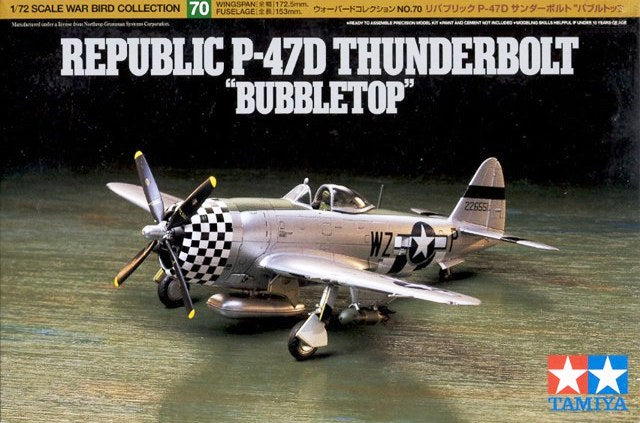 Tamiya 1:72 Republic P-47D Thunderbolt "Bubbletop" Plastic Model Kit Tamiya