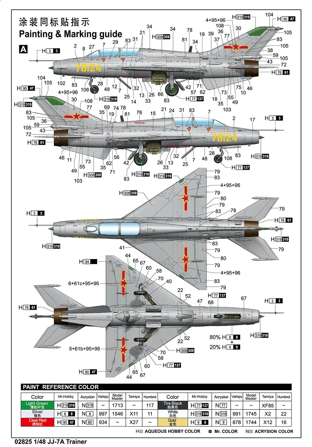 Trumpeter 1/48 JJ-7A Trainer Plastic Model Kit Trumpeter