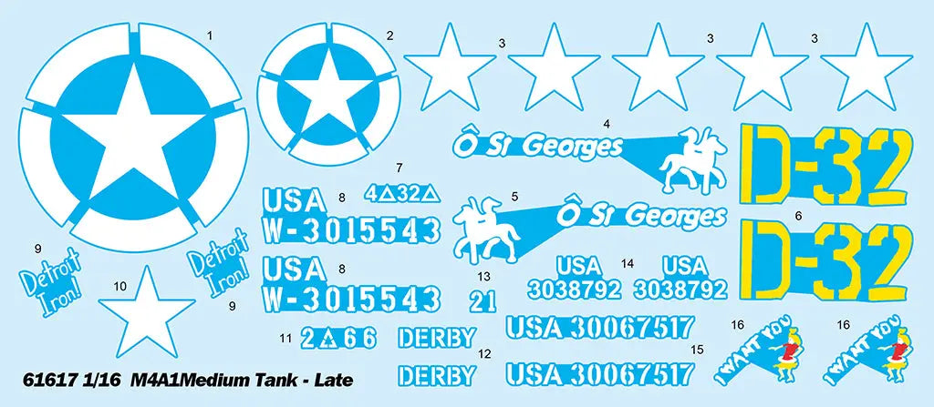 I Love Kit 1/16 M4A1 Medium Tank - Late Plastic Model Kit I Love Kit