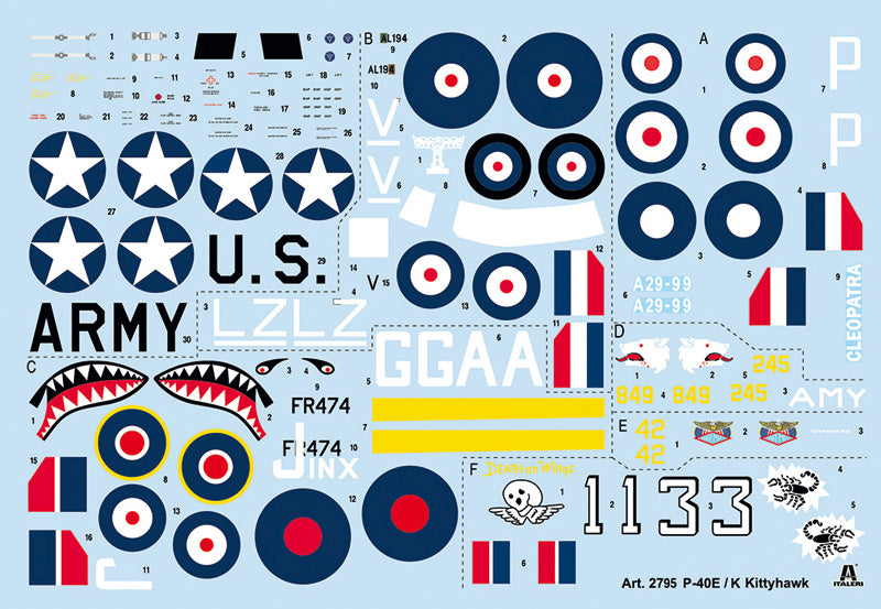 Italeri 1/48 P-40 E/K KITTYHAWK Plastic Model Kit Italeri