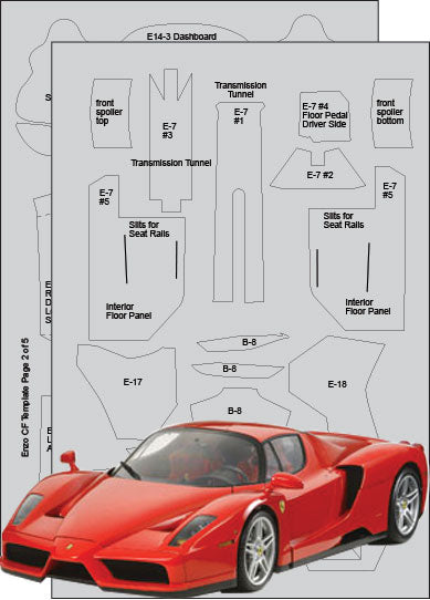 Scale Motorsport 1:24 Enzo Ferrari Composite Fiber Template Set Scale Motorsport