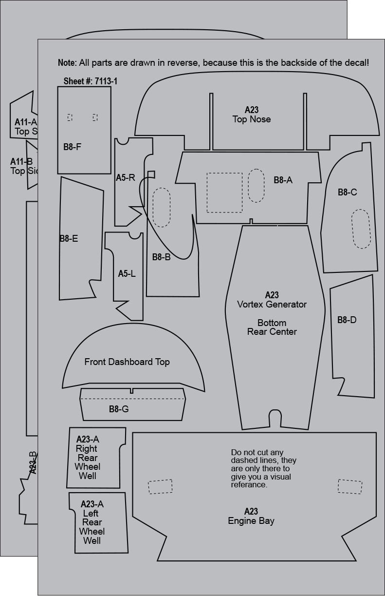 Scale Motorsport 1/24 Sauber Mercedes C9 Carbon Fiber Template Set Scale Motorsport