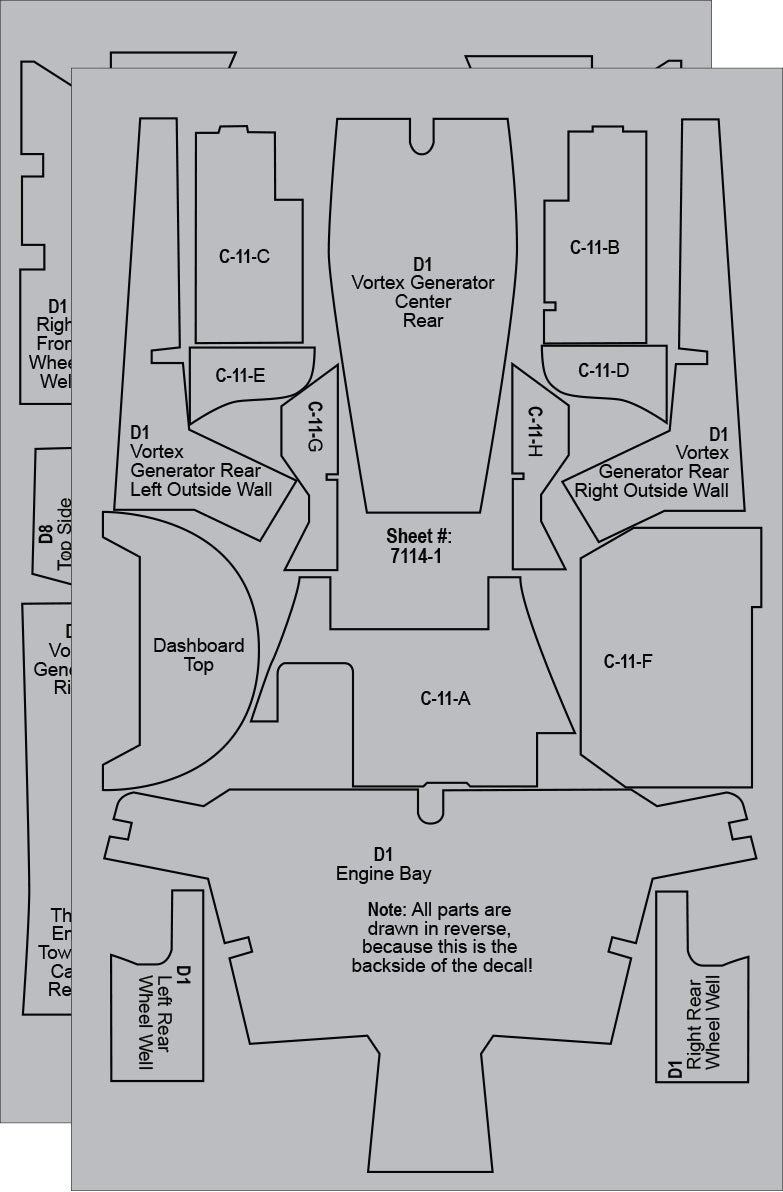 Scale Motorsport 1/24 Jaguar XJR 9LM Composite Fiber Template Set Scale Motorsport