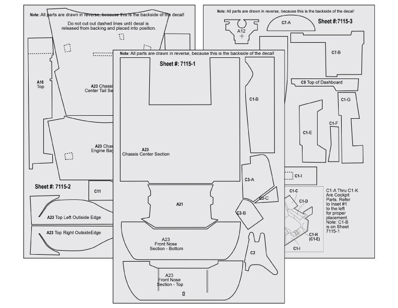 Scale Motorsport 1/24 Mazda 787B Renown Carbon Fiber Template Set Scale Motorsport