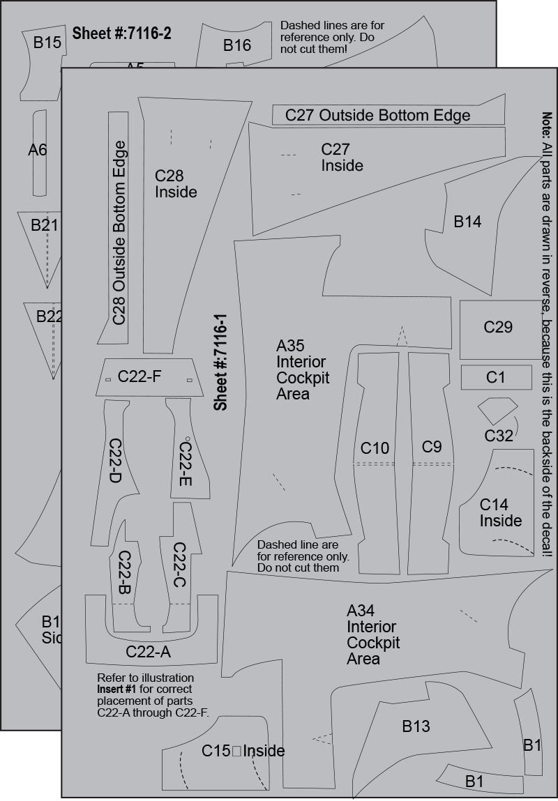Scale Motorsport 1/20 McLaren Mercedes MP4/13 Carbon Fiber Template Set Scale Motorsport