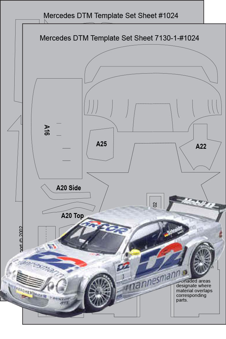 Scale Motorsport 1/24 Mercedes DTM Carbon Fibre Template Set Scale Motorsport