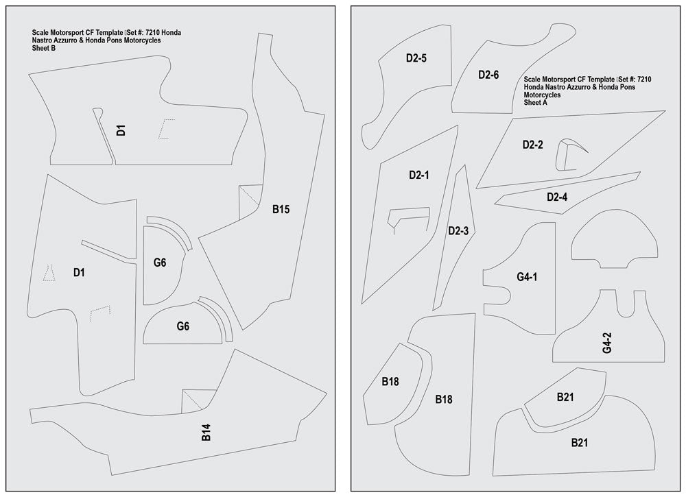 Scale Motorsport 1/12 Honda NSR 500 Fibre Template Set Scale Motorsport