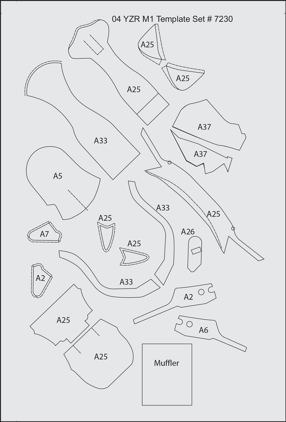 Scale Motorsport 1/12 Yamaha YZR-M1 '04 Fibre Template Set Scale Motorsport