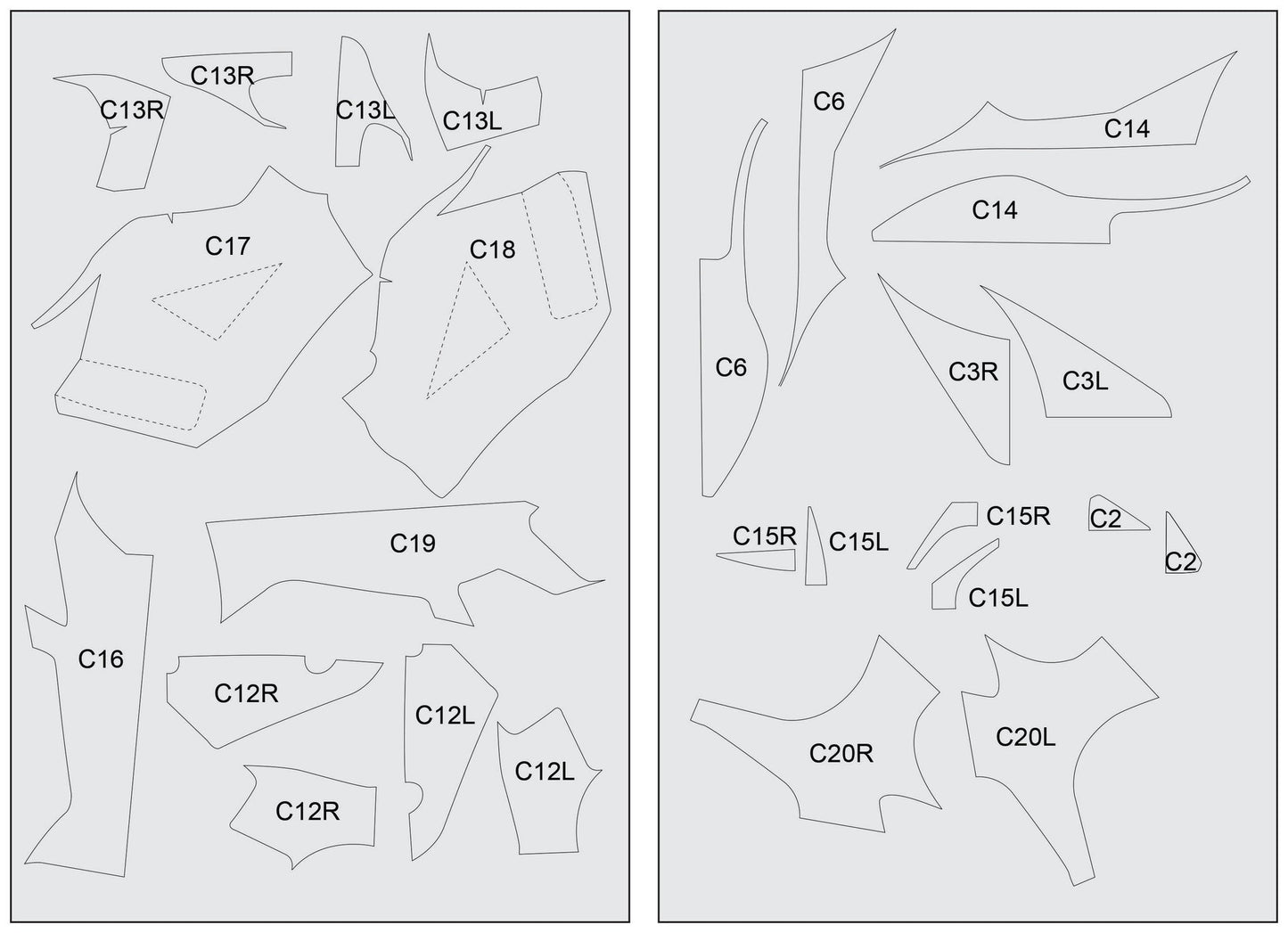 Scale Motorsport 1/12 Kawasaki Ninja ZX-RR Fibre Template Set Scale Motorsport