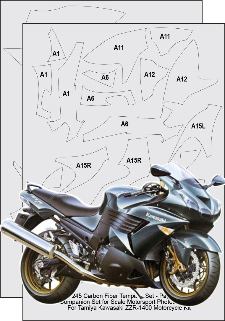 Scale Motorsport 1/12 KKawasaki ZZR1400 Fibre Template Set Scale Motorsport