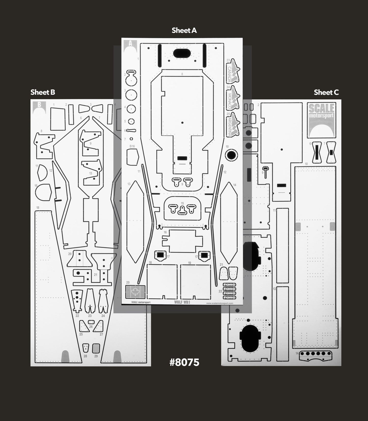 Scale Motorsport 1/12 Wolf WR1 F1 Photoetch Set Scale Motorsport