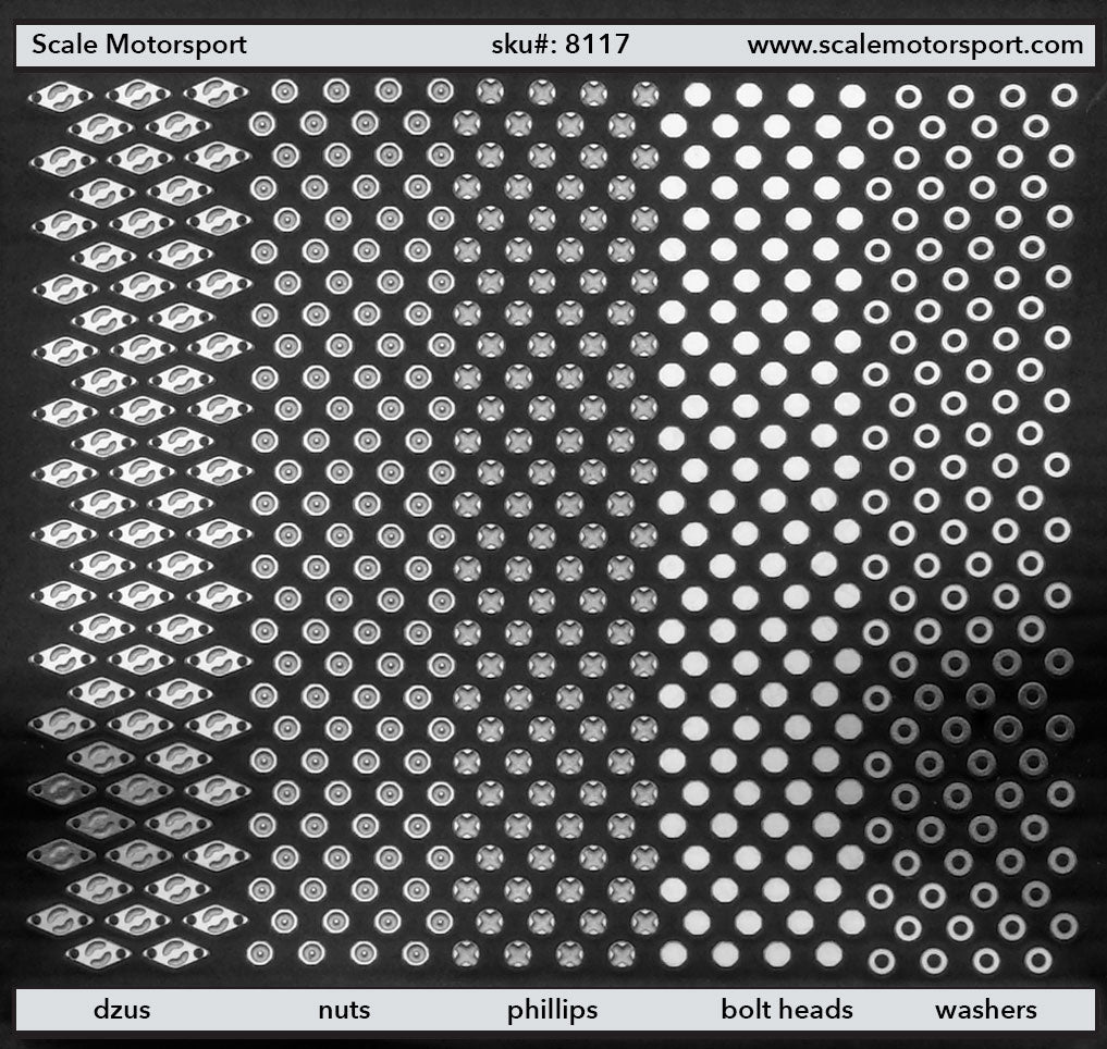 Scale Motorsport Dzus, Nuts, Phillips Heads, Bolt Heads and Washers Scale Motorsport