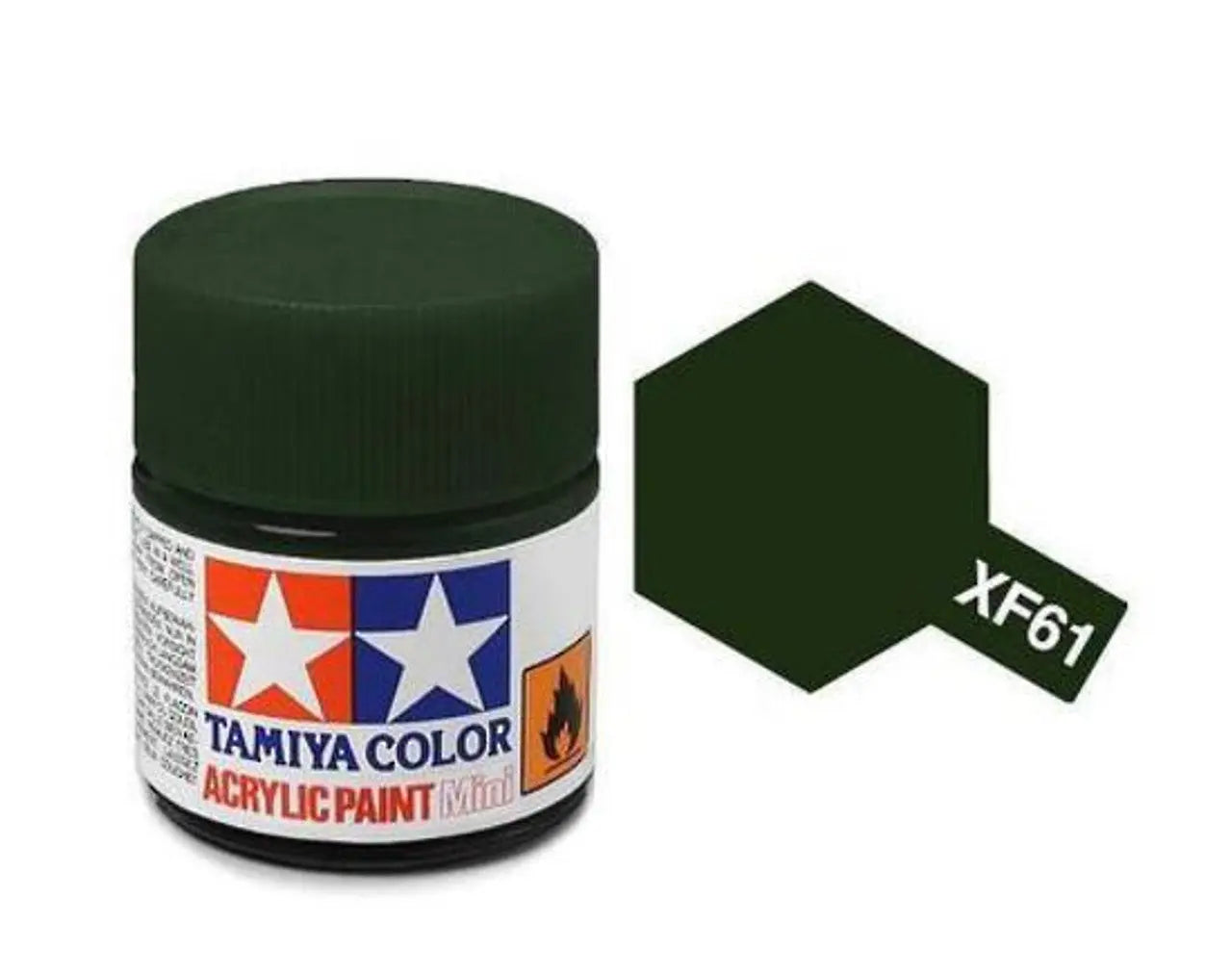 Tamiya Color Acrylic Paint XF-61 Dark Green 10ml Tamiya