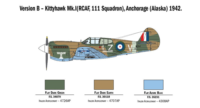 Italeri 1/48 P-40 E/K KITTYHAWK Plastic Model Kit Italeri