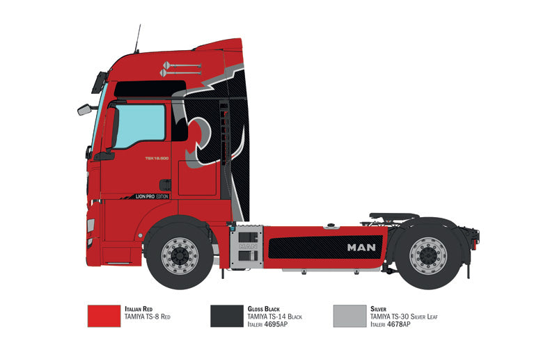 Italeri 1/24 MAN TGX 18.500 XXL Lion Pro Edition Truck Plastic Model Kit Italeri