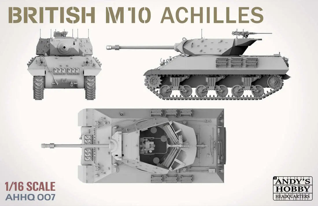 Andy's Hobby HQ 1/16 British Achilles M10 IIc Tank Destroyer Plastic Model Kit Andy's Hobby