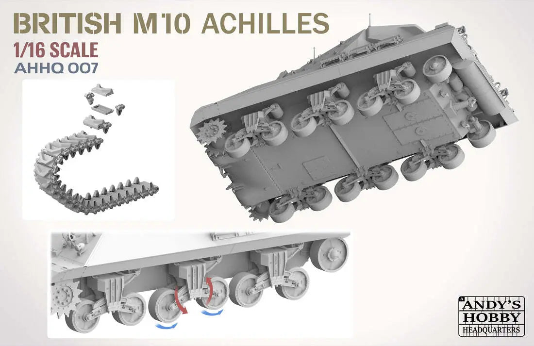 Andy's Hobby HQ 1/16 British Achilles M10 IIc Tank Destroyer Plastic Model Kit Andy's Hobby